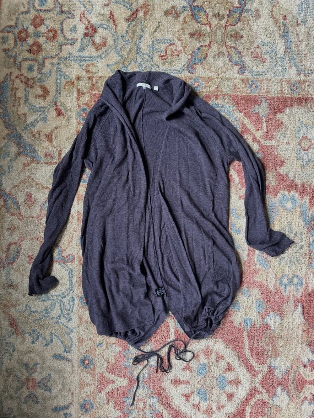360 Sweater Purple Draped Cardigan Size Small